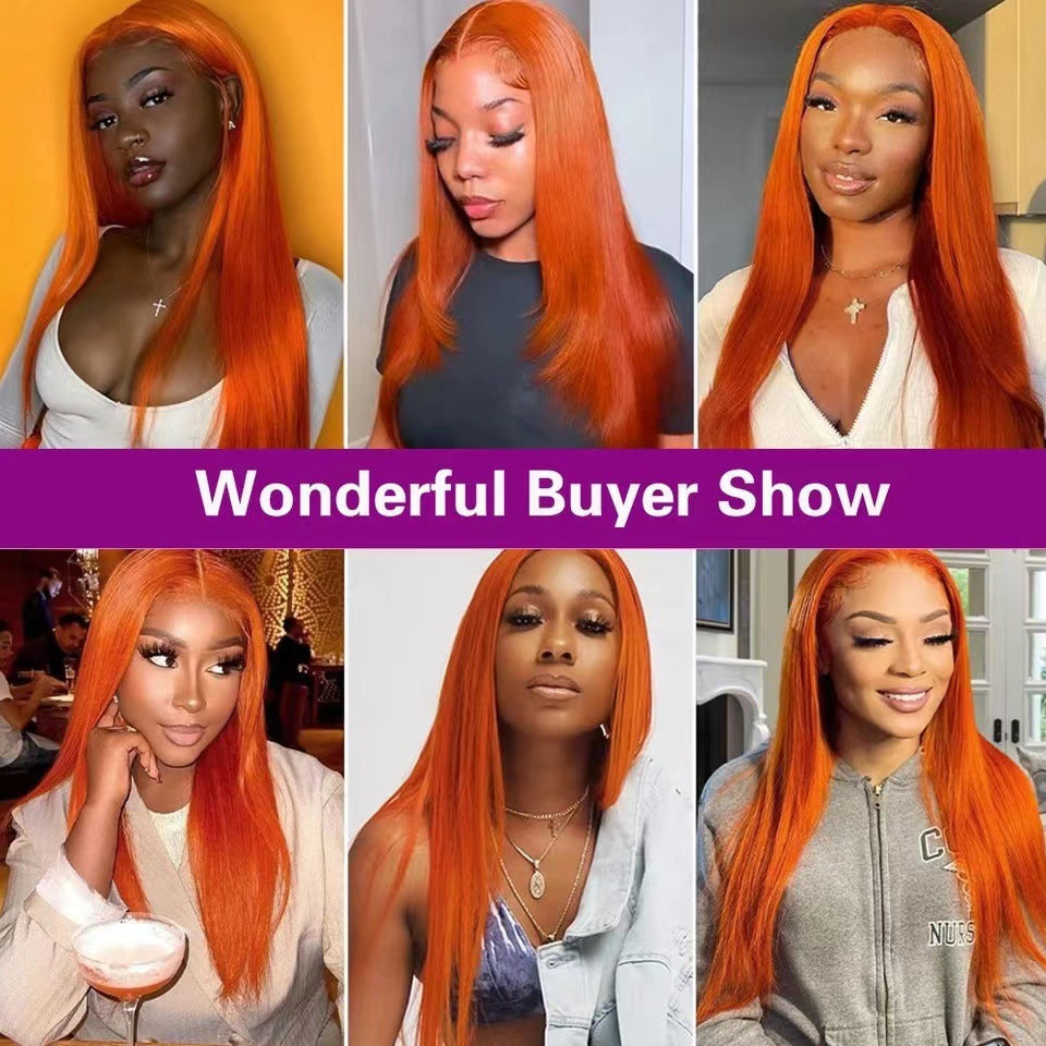 Orange Fire Glueless Synthetic Lace Front Wig – HD Lace, 12-30 Inch