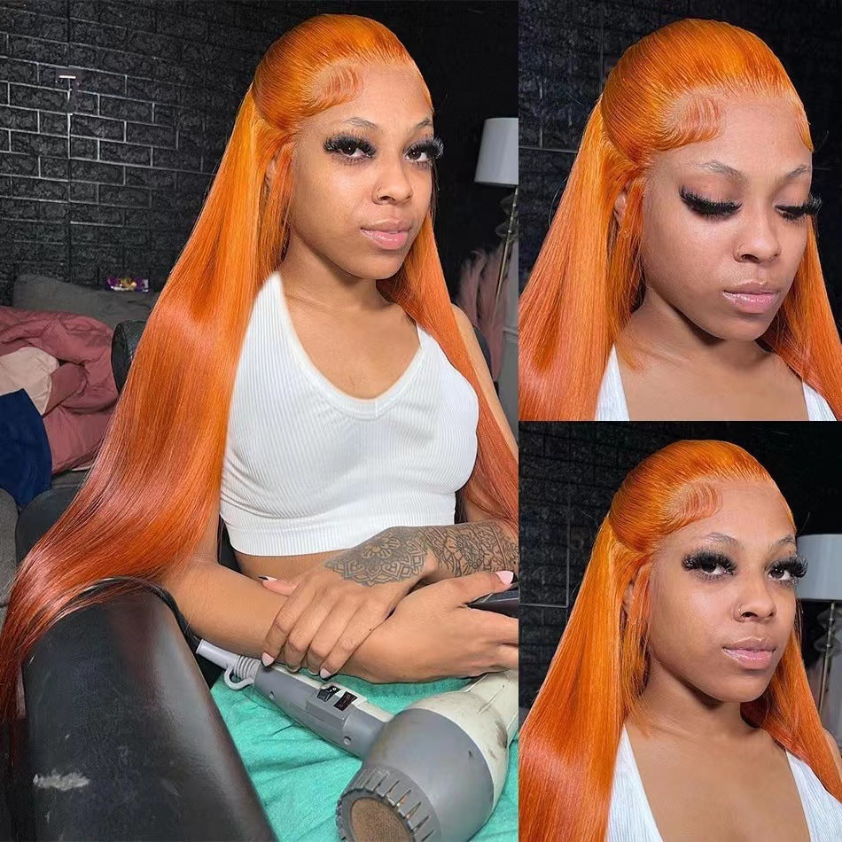 Orange Fire Glueless Synthetic Lace Front Wig – HD Lace, 12-30 Inch