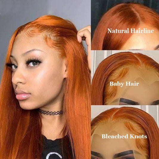 Orange Fire Glueless Synthetic Lace Front Wig – HD Lace, 12-30 Inch